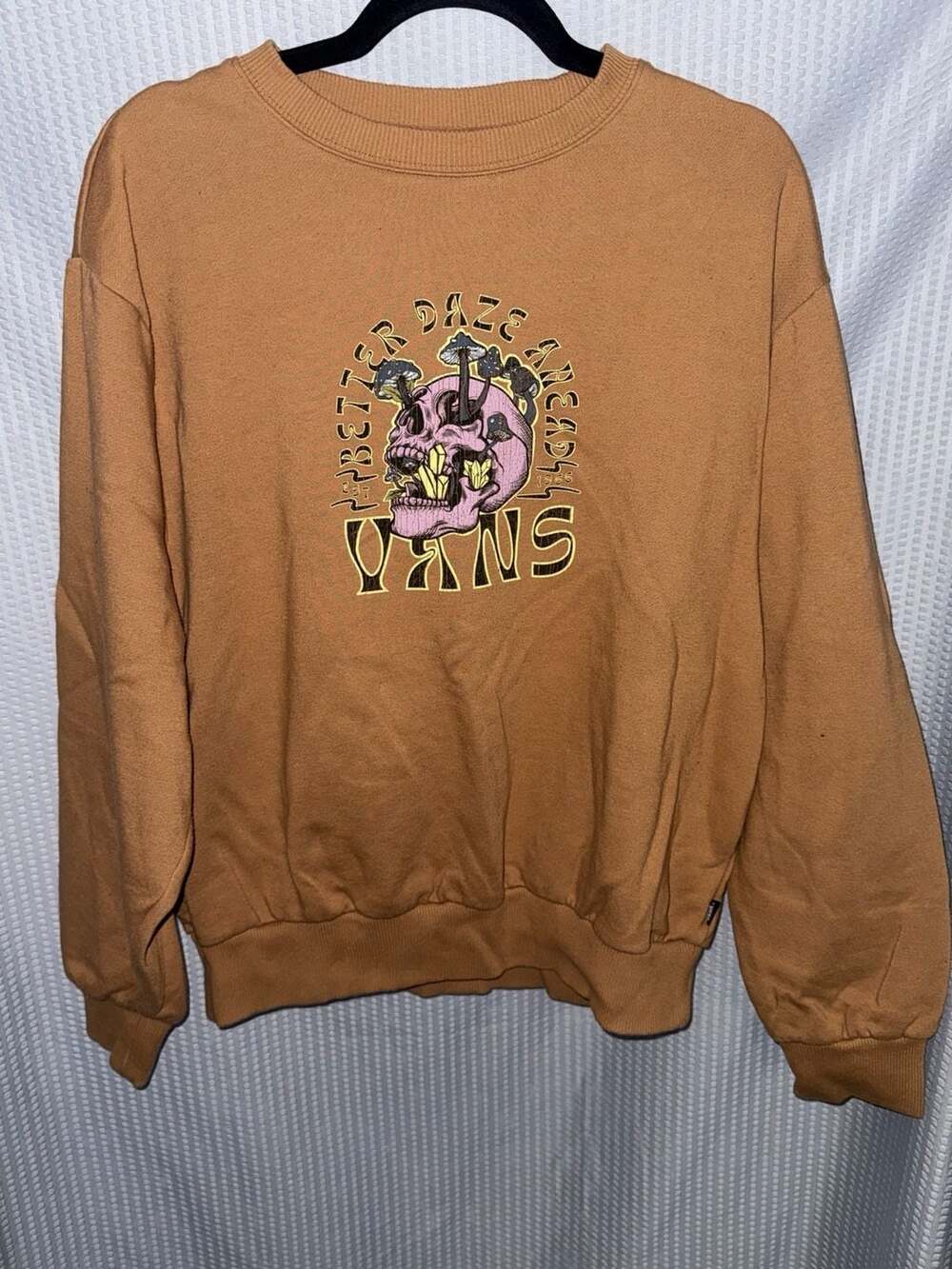 Vans Better Daze Ahead Skull Mushroom Crewneck Sweatshirt Size Large